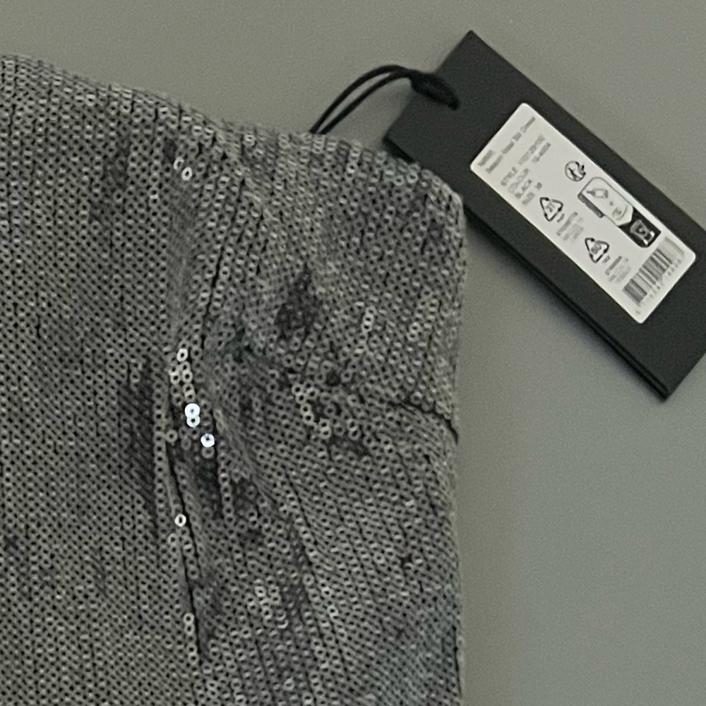 Glamorous Strapless Silver Sequin Dress